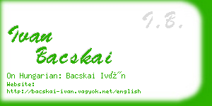 ivan bacskai business card